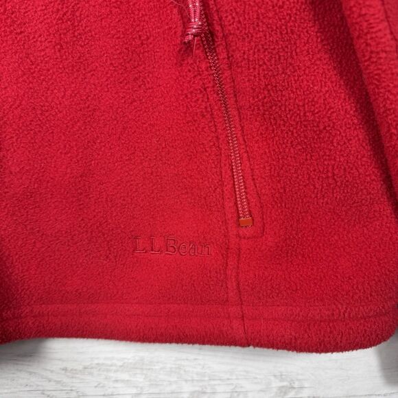 L.L. Bean Fleece Soft Sweater Full Zip Red Women's Size Medium Petite - Picture 2 of 4